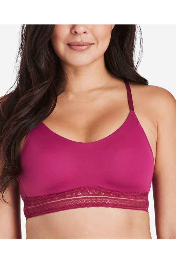 Comfort Revolution Lace Wireless Bralette DF6594 Deep Cerise Medium Womens