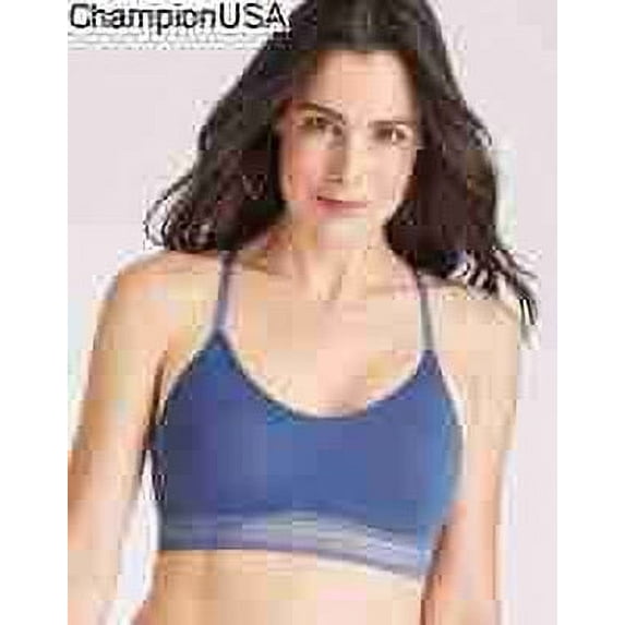 Bali Comfort Revolution Longline Wirefree Bralette with Lace | Blue | Womens Size Small