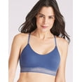 thumbnail image 1 of Bali Comfort Revolution Longline Wirefree Bralette with Lace | Classic Chambray Blue | Women's Size 2XL, 1 of 1