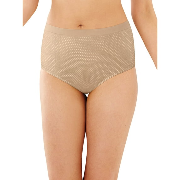 Bali Comfort Revolution Microfiber Brief, 3-Pack Nude/Light Beige/Nude w/White Dot 10/11 Women's