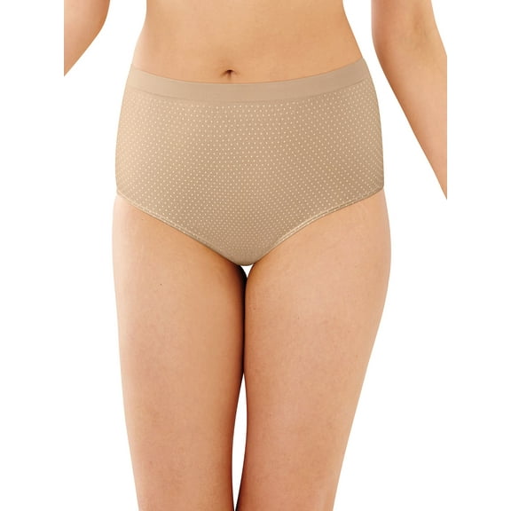 Bali Comfort Revolution Microfiber Brief, 3-Pack Nude/Light Beige/Nude w/White Dot 8/9 Women's
