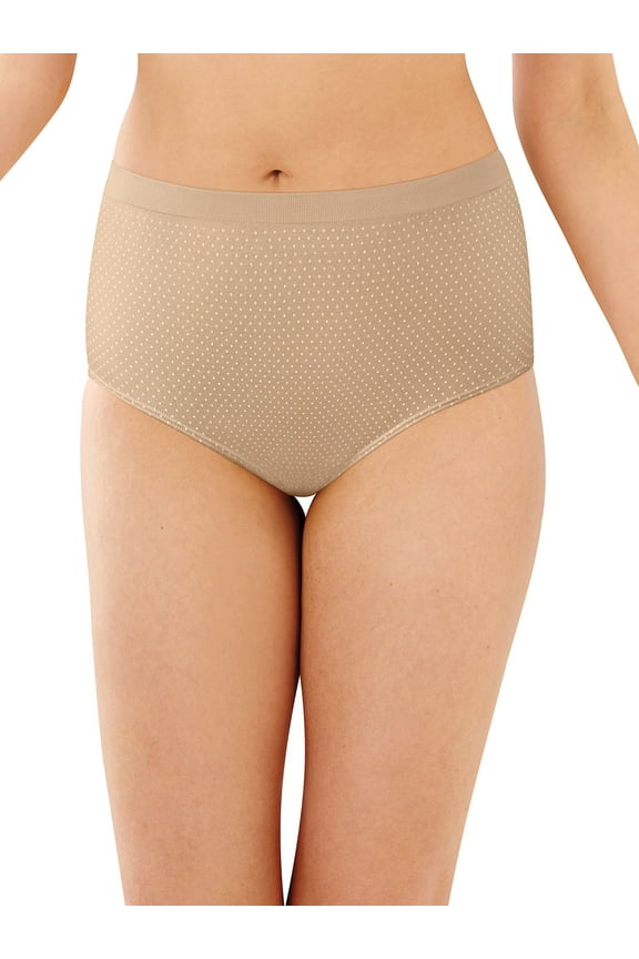 Comfort Revolution Microfiber Brief, 3-Pack Nude/Light Beige/Nude w/White Dot 8/9 Women's