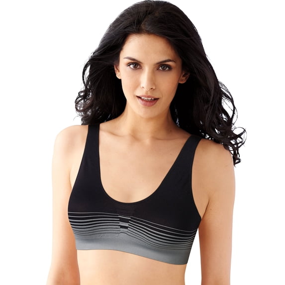 Bali Comfort Revolution Microfiber Crop Top, 2-Pack Pink Blushing/Excalibur w/Black Stripe S Women's