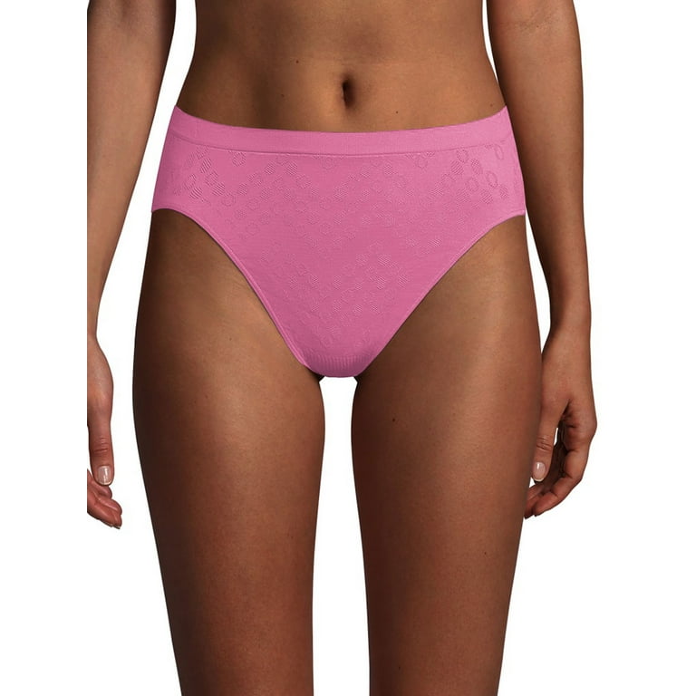 Bali Comfort Revolution Microfiber Hi-Cut Panty, 3-Pack Pale Seafoam/In the  Navy/Purple Rose Dot 6/7 Women's 