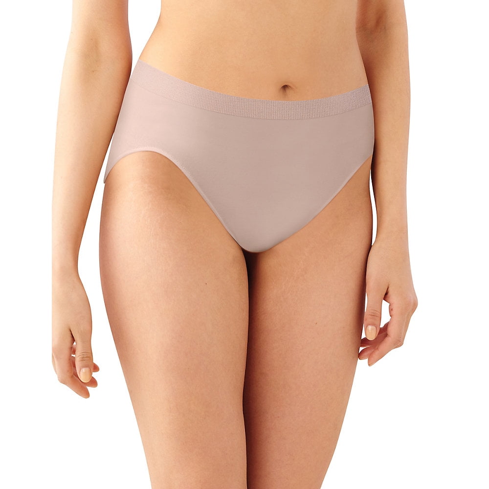 Bali Comfort Revolution Microfiber Hi-Cut Panty, 3-Pack Pink  Dot/White/Rosewood 10/11 Women's 