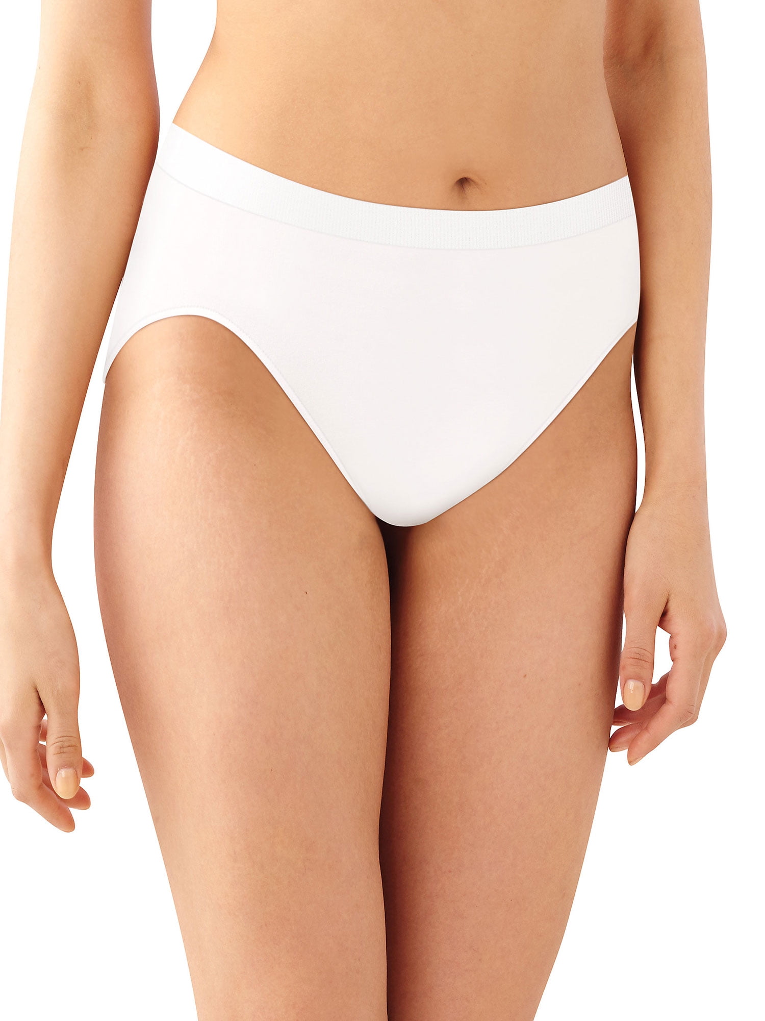 Bali Comfort Revolution Microfiber Hi-Cut Panty, 3-Pack Pink  Dot/White/Rosewood 10/11 Women's