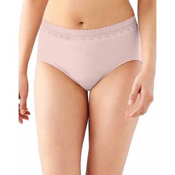 Bali Comfort Revolution Seamless Brief Sheer Pale Pink Lace 10/11 Women's
