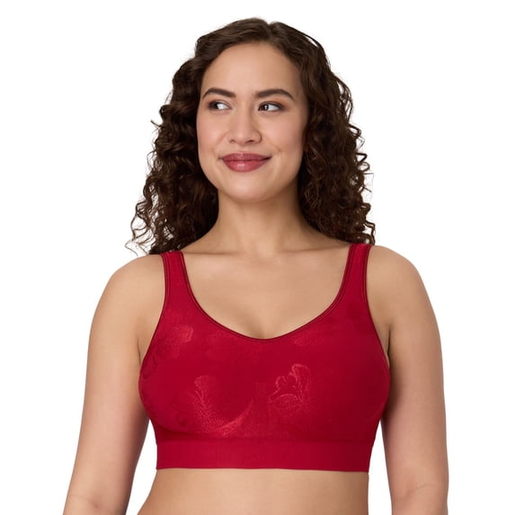 Bali Comfort Revolution Shaping Wireless Bra DF3488 Color: Rosy Red Tropic Size: LARGE