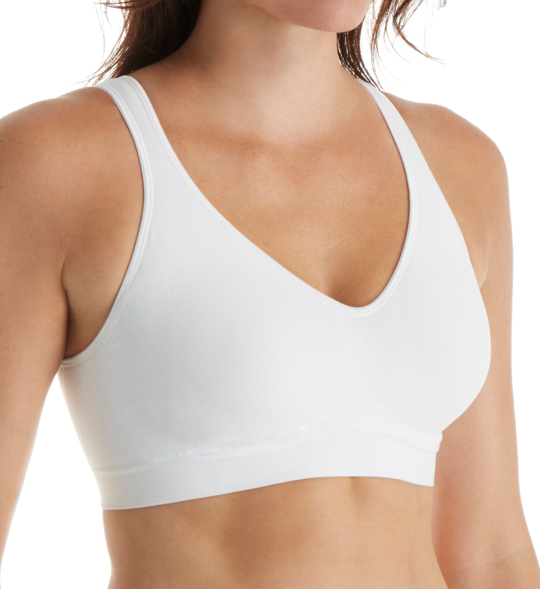 Women's Bali 3484 Comfort Revolution ComfortFlex Fit Wirefree Bra (White L)
