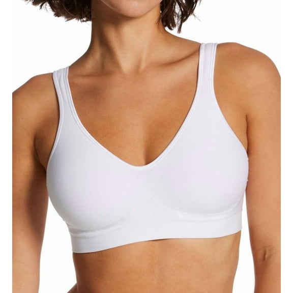 Women's Bali 3484 Comfort Revolution ComfortFlex Fit Wirefree Bra (White L)