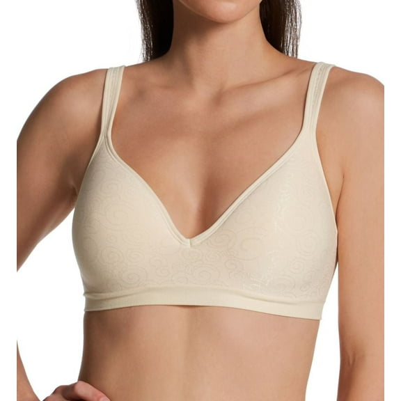 Women's Bali 3463 Comfort Revolution Wirefree Bra (Light Beige Swirl 38D)