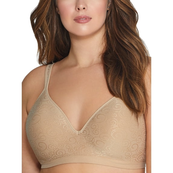 Women's Bali 3463 Comfort Revolution Wirefree Bra (Nude Swirl 34B)