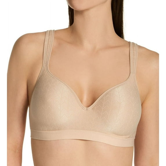 Women's Bali 3463 Comfort Revolution Wirefree Bra (Almond Zag 42DD)