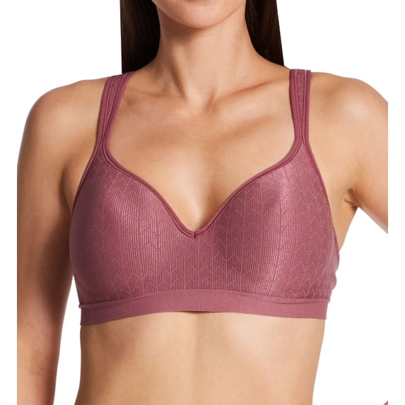 Women's Bali 3463 Comfort Revolution Wirefree Bra (Rustic Berry Red Zag 36B)