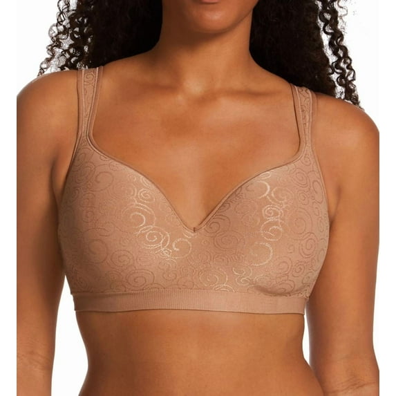 Women's Bali 3463 Comfort Revolution Wirefree Bra (Cinnamon Butter Swirl 38D)