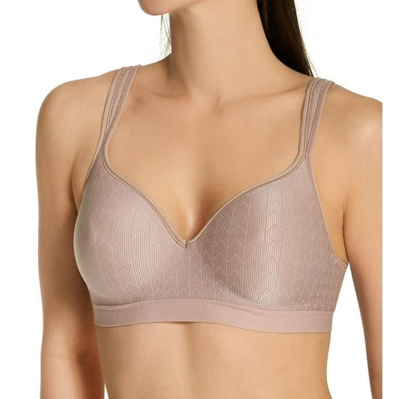 Women's Bali 3463 Comfort Revolution Wirefree Bra (Evening Blush Zag 34D)