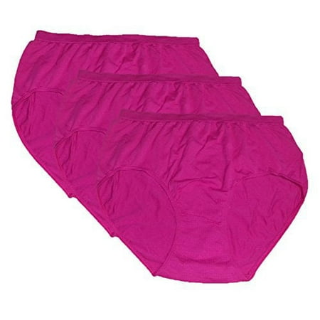 Bali Comfort Revolution Women`s Microfiber Seamless Brief - Best-Seller, 6/7 (Pack of 3) 3 Showtime Fuchsia