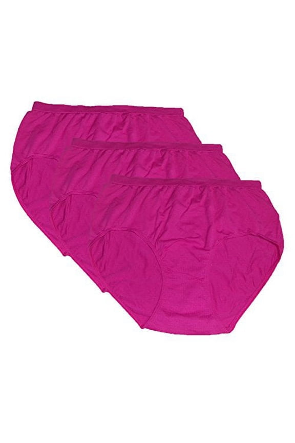 Comfort Revolution Women`s Microfiber Seamless Brief - Best-Seller, 6/7 (Pack of 3) 3 Showtime Fuchsia
