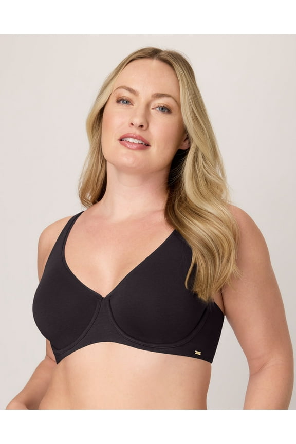 Cotton Collection 2-Ply Underwire Bra Black 34DD