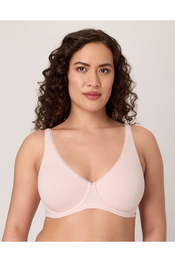 Cotton Collection Underwire Bra, Moisture-Wicking, Convertible Light Buff 42C
