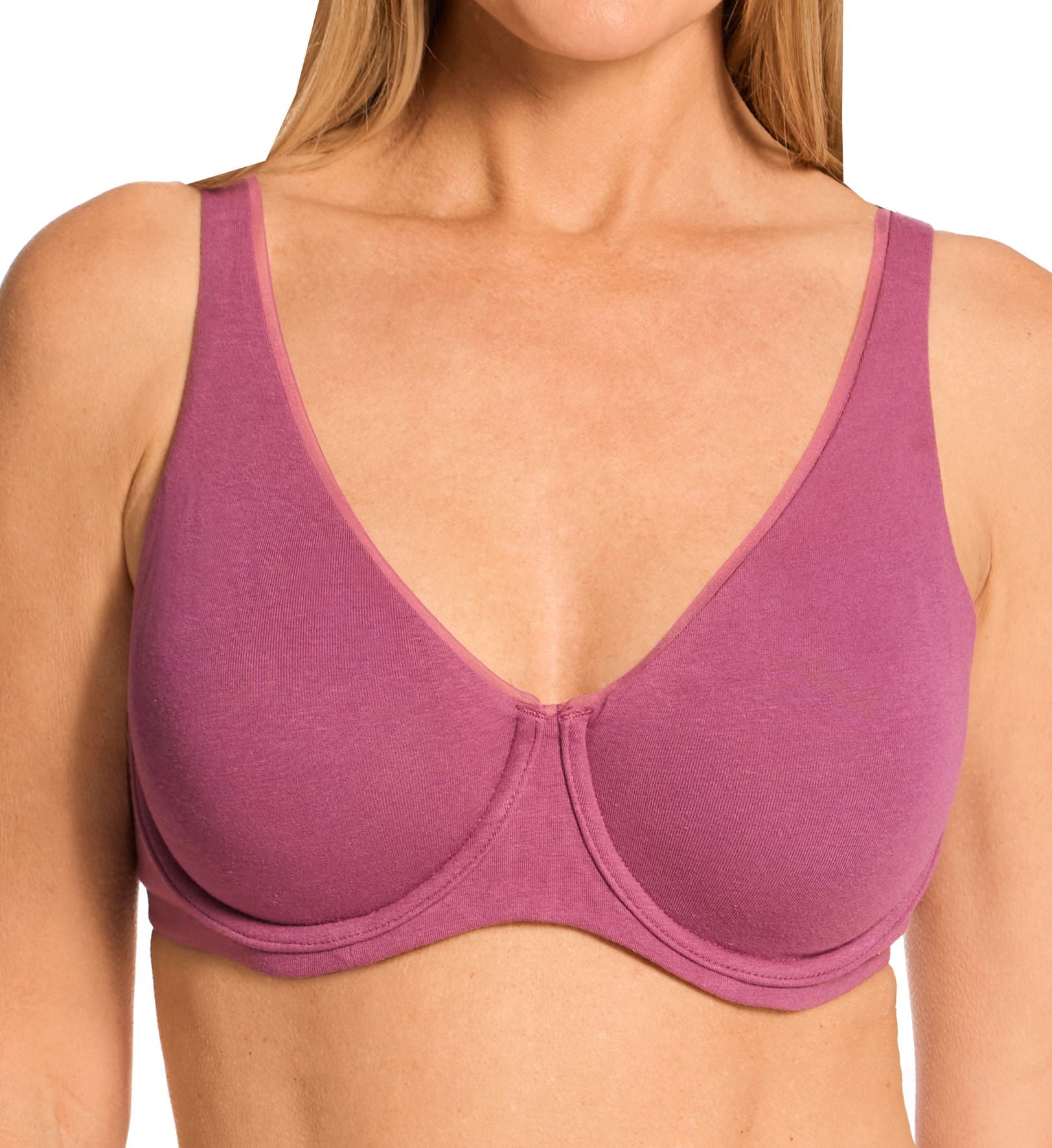 Women's Bali DF8131 Cotton Collection 2-Ply Underwire Bra (Mauve Mood 36C)