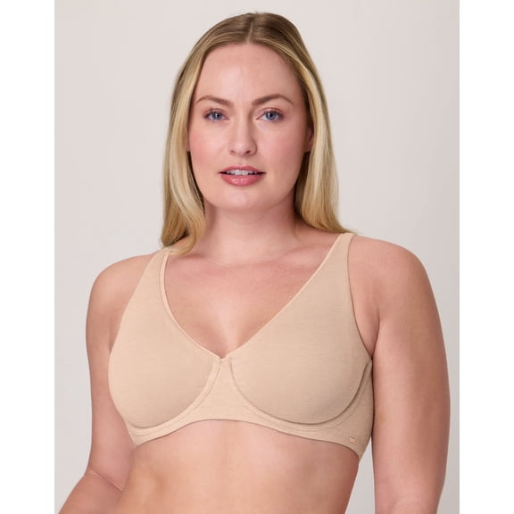 Bali Cotton Collection Underwire Bra, Moisture-Wicking, Convertible Tropical Sands Heather 36C
