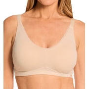 Womens Bali DF8130 Cotton Collection Wireless Bra Tropical Sand Heather M