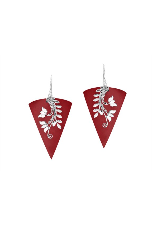 Designs Coral and Sterling Silver Earring (OneSize)