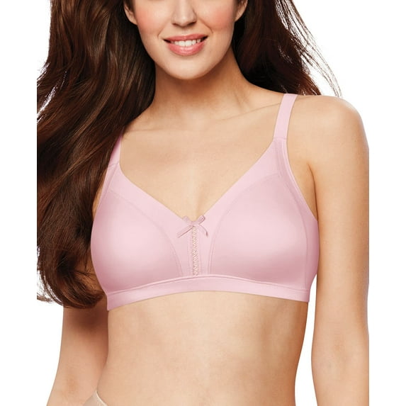 Bali Double Support Back Smoothing Wirefree Bra with Cool Comfort DF0044, Size 36D, Hush Pink