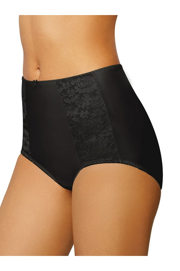 Women's Bali DFDBB3 Double Support Brief Panty - 3 Pack (black/soft taupe 9)