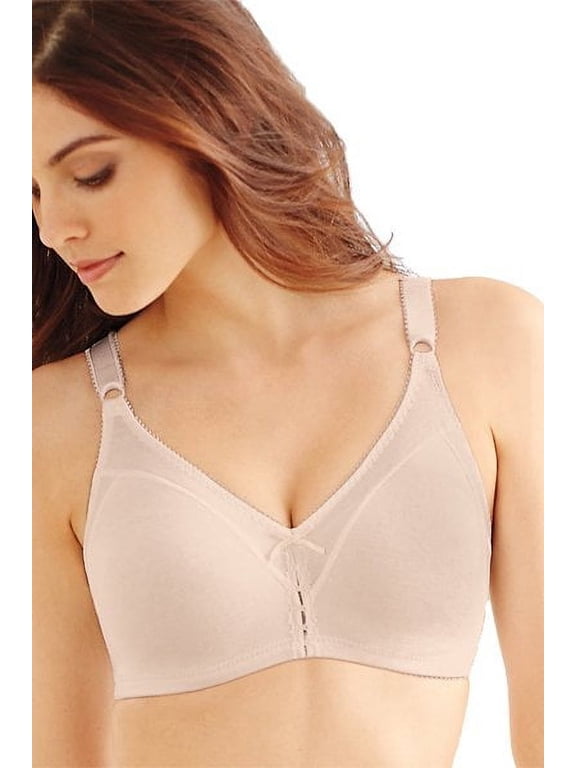 Double Support Cotton Wire-Free Bra Womens Full Coverage Cool Comfort-U 3036