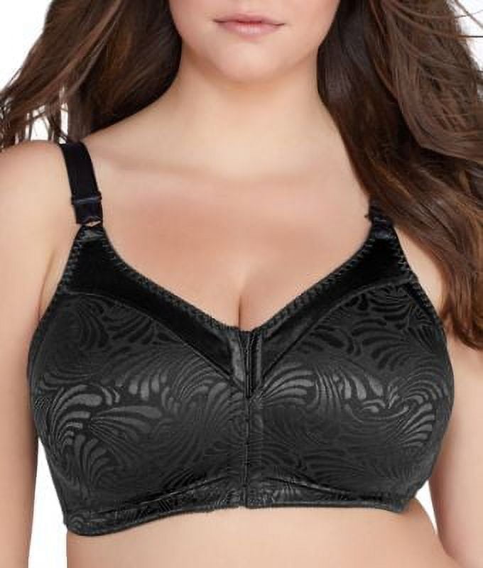 Bali Double Support Front-close Embroidered Bra Df1003 Black
