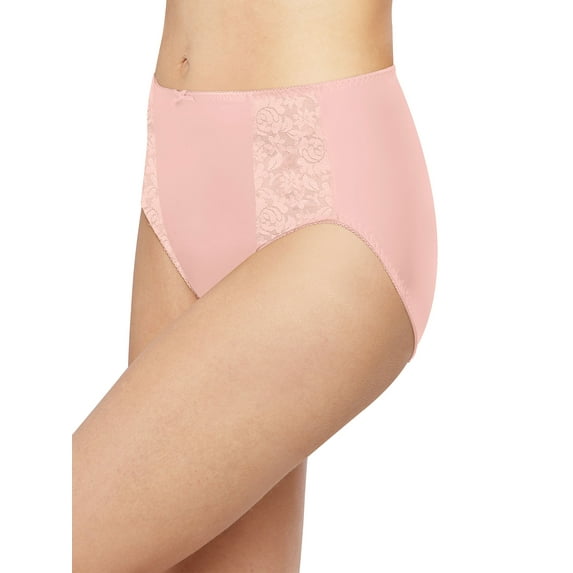 Bali Double Support Hi-Cut Panty, 3-Pack Black/Black/Blushing Pink 6 Women's