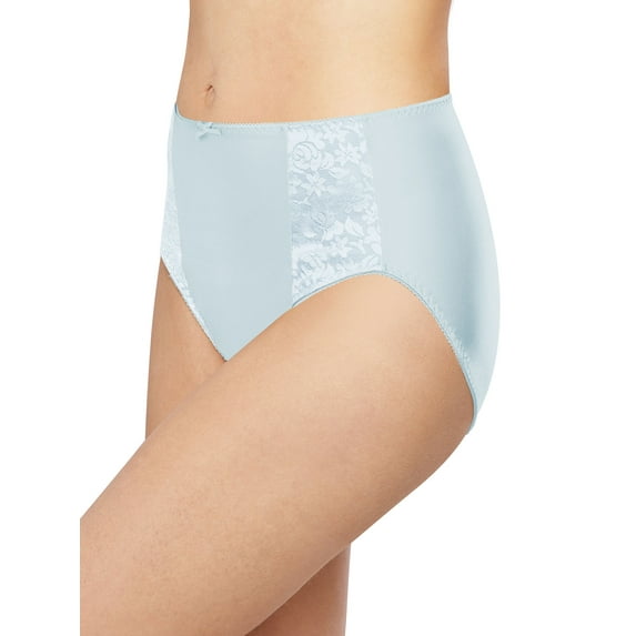 Bali Double Support Hi-Cut Panty Blue Whimsy 10 Women's