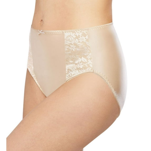 Women's Bali DFDBHC Double Support Hi-Cut Brief Panty (Light Beige 10)