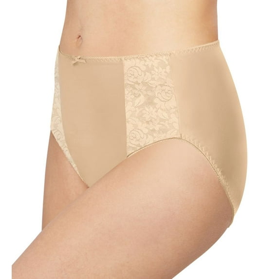 Women's Bali DFDBHC Double Support Hi-Cut Brief Panty (Soft Taupe 9)