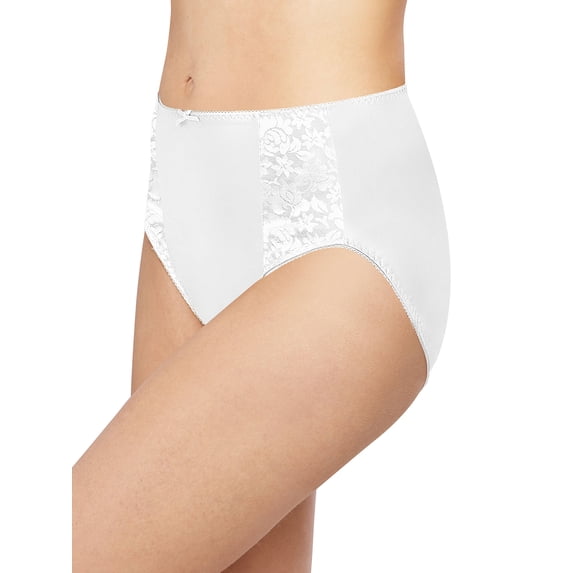 Bali Double Support Hi-Cut Panty White 6 Women's