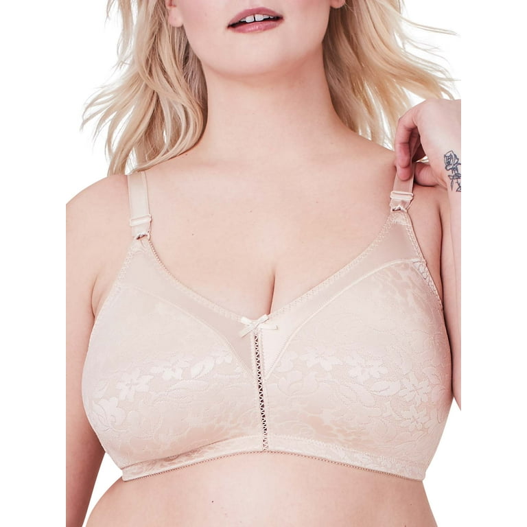 BALI Double Support Bra WireFree Lace BEIGE Soft Comfort 3372