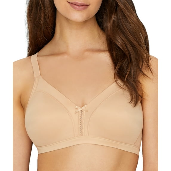 Bali Double Support Soft Touch Back Smoothing Wirefree Bra Taupe 36C Women's