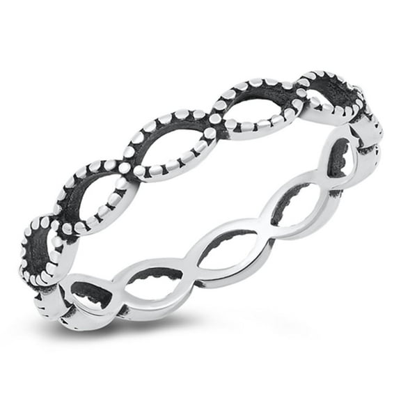 Bali Eternity Rope Infinity Ring .925 Sterling Silver Band Jewelry Female Male Unisex Size 7