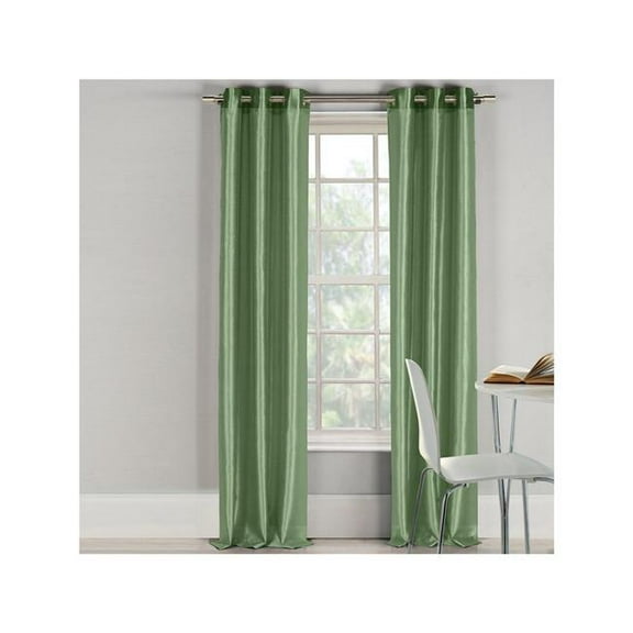 Bali Faux Silk Grommet Window Curtain Set
