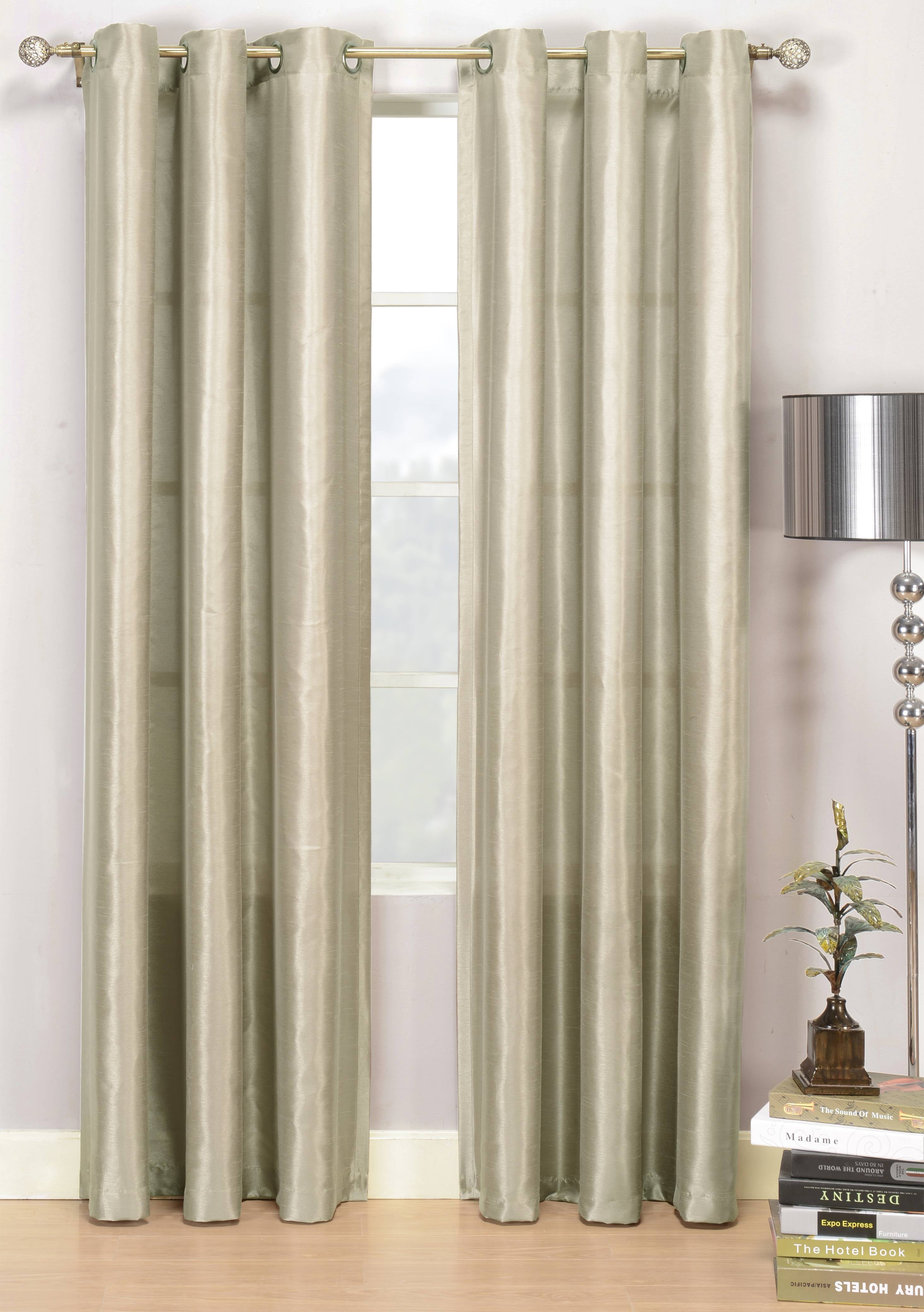 Bali Faux Silk Grommet Window Curtain Set