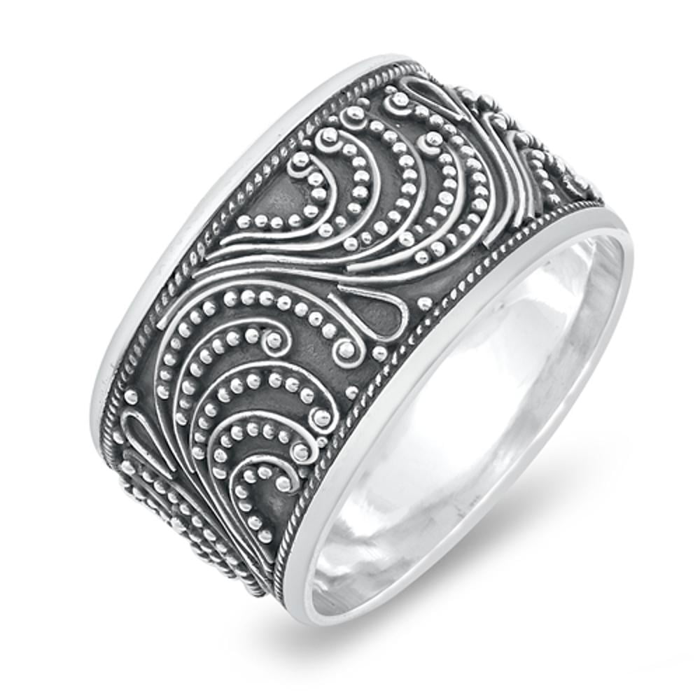 Bali Filigree Oxidized Thumb Ring 925 Sterling Silver Band Jewelry ...