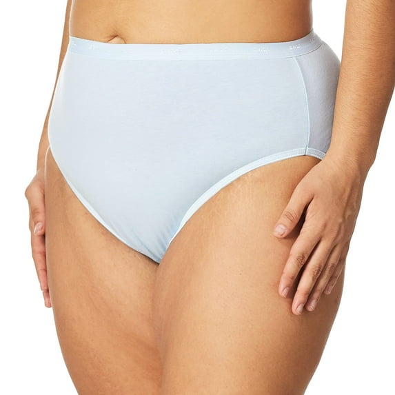 Bali Full-Coverage Hi-Cut Panty Blue Tulle Heather 10 Women's