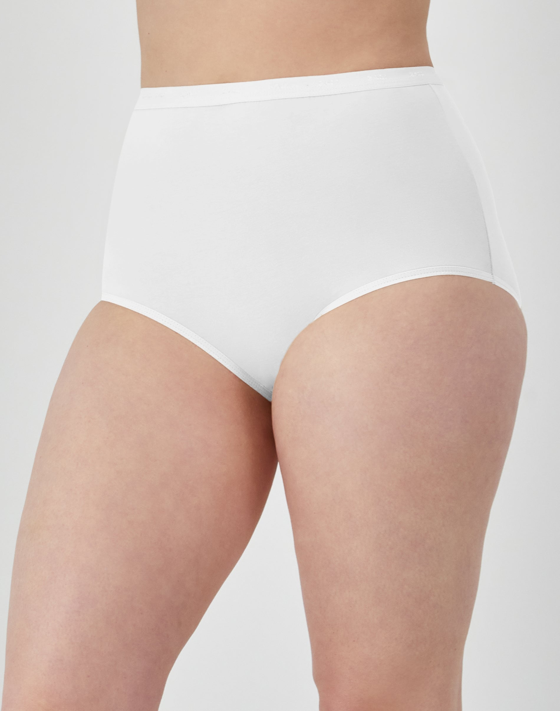 Bali Full-Cut-Fit Stretch Cotton Brief White 6 Women's