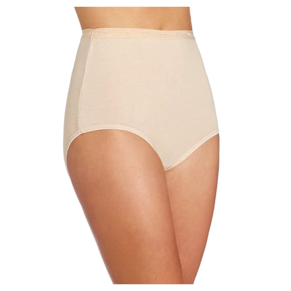 Women's Bali 2324 Full-Cut-Fit Stretch Cotton Brief Panty (Soft Taupe 10)