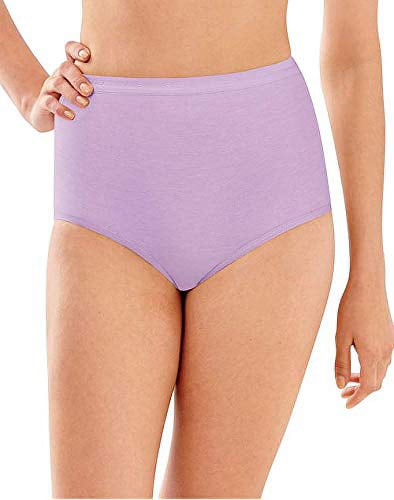Bali Women`s Set of 6 Full-Cut-Fit Stretch Cotton Brief 10, White Pack of 6  
