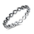 thumbnail image 1 of Bali Heart Eternity Promise Ring .925 Solid Sterling Silver Band Jewelry Female Male Unisex Size 5, 1 of 4