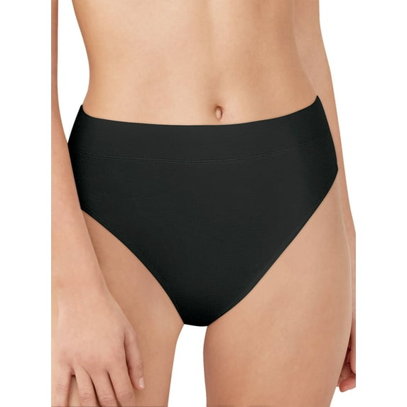 Bali Incredibly Soft Hi-Cut Panty Black 8 Women's