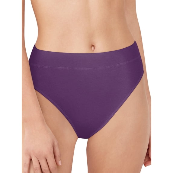 Bali Incredibly Soft Hi-Cut Panty Purple Vista 10 Women's